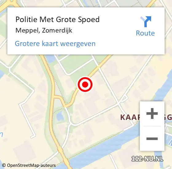 Locatie op kaart van de 112 melding: Politie Met Grote Spoed Naar Meppel, Zomerdijk op 23 juli 2024 07:56