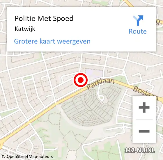 Locatie op kaart van de 112 melding: Politie Met Spoed Naar Katwijk op 23 juli 2024 08:21