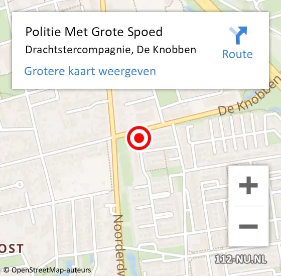 Locatie op kaart van de 112 melding: Politie Met Grote Spoed Naar Drachtstercompagnie, De Knobben op 23 juli 2024 08:40