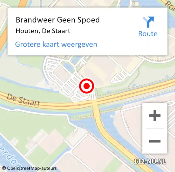 Locatie op kaart van de 112 melding: Brandweer Geen Spoed Naar Houten, De Staart op 23 juli 2024 08:52