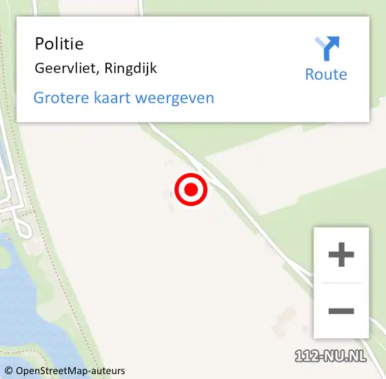 Locatie op kaart van de 112 melding: Politie Geervliet, Ringdijk op 23 juli 2024 09:00