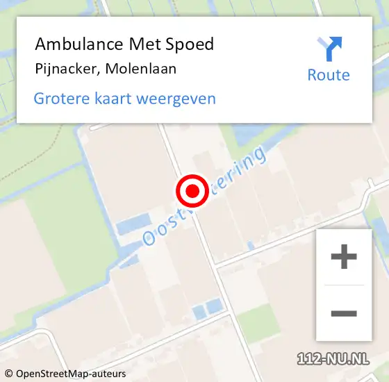 Locatie op kaart van de 112 melding: Ambulance Met Spoed Naar Pijnacker, Molenlaan op 23 juli 2024 09:55