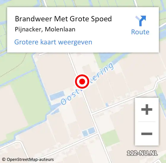 Locatie op kaart van de 112 melding: Brandweer Met Grote Spoed Naar Pijnacker, Molenlaan op 23 juli 2024 09:56