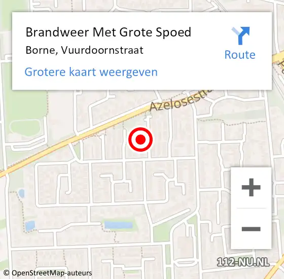 Locatie op kaart van de 112 melding: Brandweer Met Grote Spoed Naar Borne, Vuurdoornstraat op 23 juli 2024 10:16