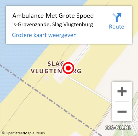 Locatie op kaart van de 112 melding: Ambulance Met Grote Spoed Naar 's-Gravenzande, Slag Vlugtenburg op 23 juli 2024 10:28