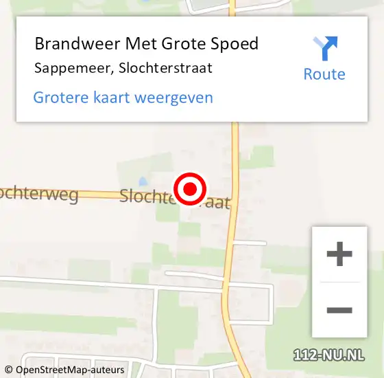 Locatie op kaart van de 112 melding: Brandweer Met Grote Spoed Naar Sappemeer, Slochterstraat op 23 juli 2024 10:48