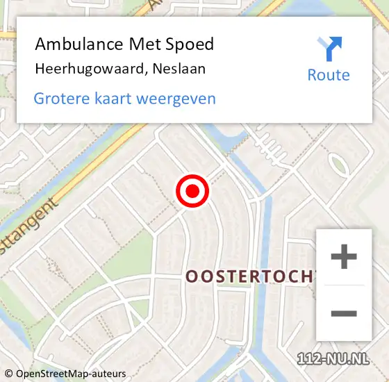 Locatie op kaart van de 112 melding: Ambulance Met Spoed Naar Heerhugowaard, Neslaan op 23 juli 2024 10:52