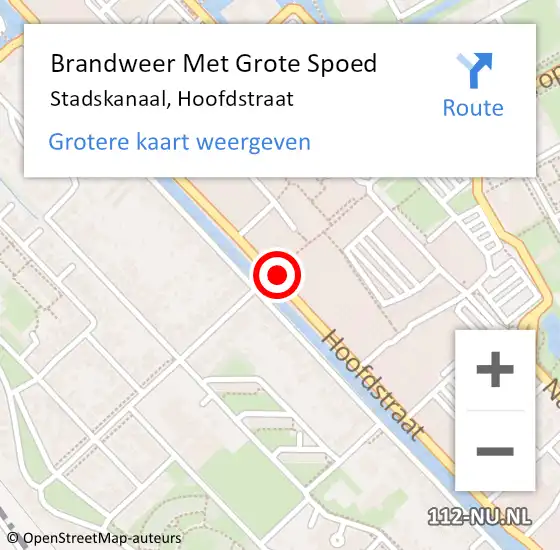 Locatie op kaart van de 112 melding: Brandweer Met Grote Spoed Naar Stadskanaal, Hoofdstraat op 23 juli 2024 11:15