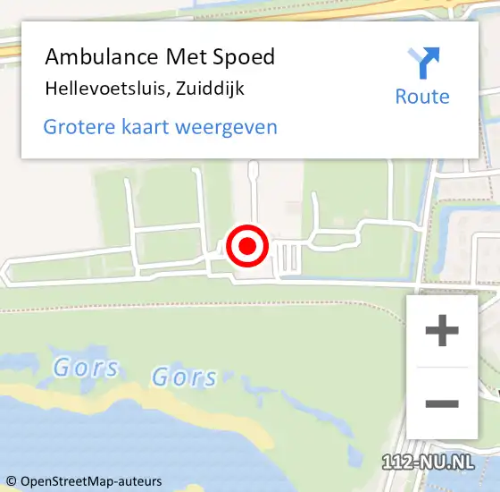 Locatie op kaart van de 112 melding: Ambulance Met Spoed Naar Hellevoetsluis, Zuiddijk op 23 juli 2024 11:20