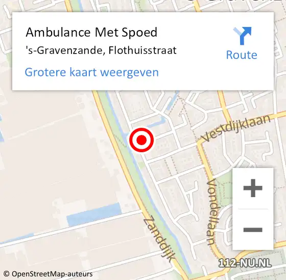 Locatie op kaart van de 112 melding: Ambulance Met Spoed Naar 's-Gravenzande, Flothuisstraat op 23 juli 2024 11:28