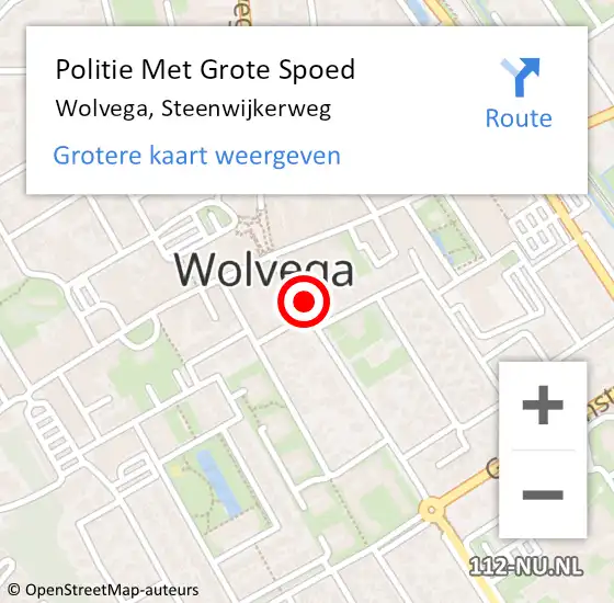 Locatie op kaart van de 112 melding: Politie Met Grote Spoed Naar Wolvega, Steenwijkerweg op 23 juli 2024 11:36