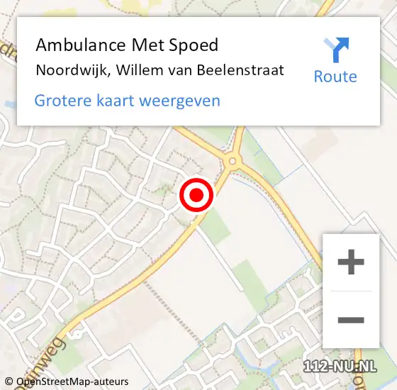 Locatie op kaart van de 112 melding: Ambulance Met Spoed Naar Noordwijk, Willem van Beelenstraat op 23 juli 2024 11:43