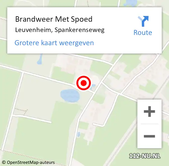 Locatie op kaart van de 112 melding: Brandweer Met Spoed Naar Leuvenheim, Spankerenseweg op 23 juli 2024 11:53