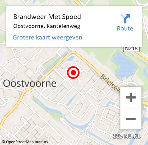 Locatie op kaart van de 112 melding: Brandweer Met Spoed Naar Oostvoorne, Kantelenweg op 23 juli 2024 12:38