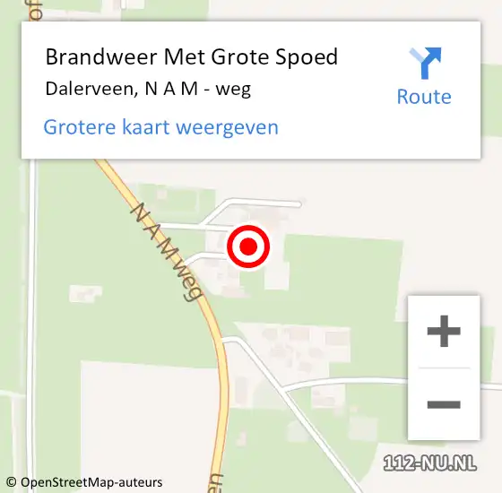 Locatie op kaart van de 112 melding: Brandweer Met Grote Spoed Naar Dalerveen, N A M - weg op 23 juli 2024 12:38