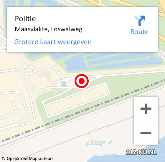 Locatie op kaart van de 112 melding: Politie Maasvlakte, Loswalweg op 23 juli 2024 12:46