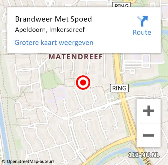 Locatie op kaart van de 112 melding: Brandweer Met Spoed Naar Apeldoorn, Imkersdreef op 23 juli 2024 12:48