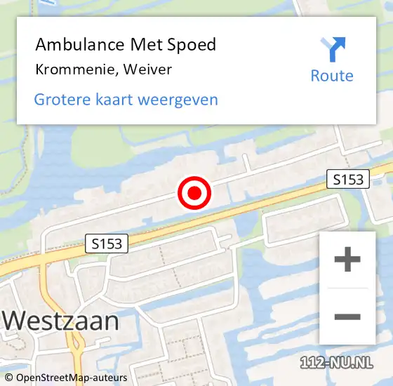 Locatie op kaart van de 112 melding: Ambulance Met Spoed Naar Krommenie, Weiver op 23 juli 2024 12:51