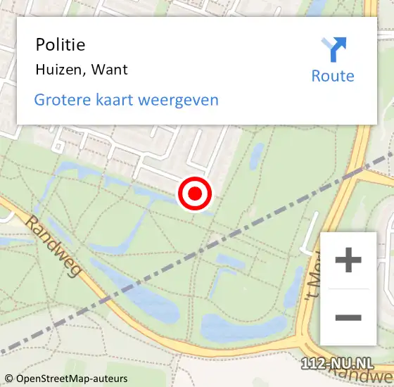 Locatie op kaart van de 112 melding: Politie Huizen, Want op 23 juli 2024 13:22