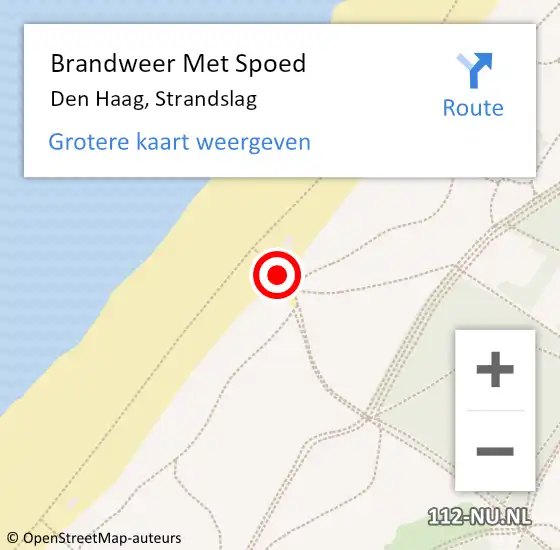 Locatie op kaart van de 112 melding: Brandweer Met Spoed Naar Den Haag, Strandslag op 23 juli 2024 14:08