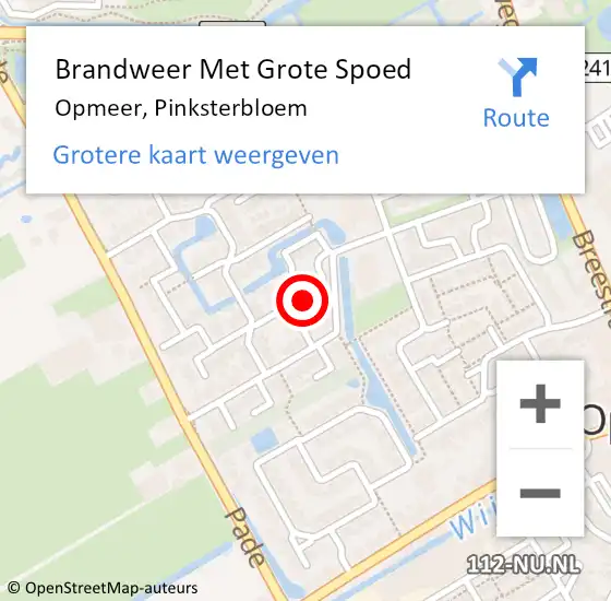 Locatie op kaart van de 112 melding: Brandweer Met Grote Spoed Naar Opmeer, Pinksterbloem op 23 juli 2024 14:23