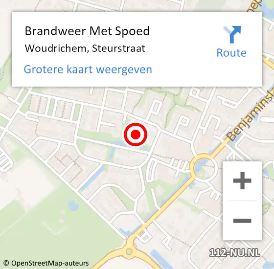 Locatie op kaart van de 112 melding: Brandweer Met Spoed Naar Woudrichem, Steurstraat op 23 juli 2024 14:30