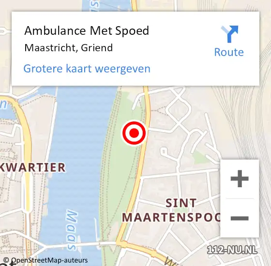 Locatie op kaart van de 112 melding: Ambulance Met Spoed Naar Maastricht, Griend op 23 juli 2024 15:25