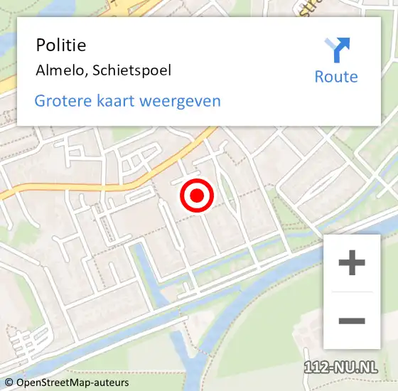 Locatie op kaart van de 112 melding: Politie Almelo, Schietspoel op 23 juli 2024 15:40