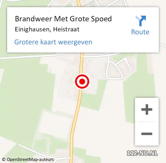 Locatie op kaart van de 112 melding: Brandweer Met Grote Spoed Naar Einighausen, Heistraat op 23 juli 2024 15:44