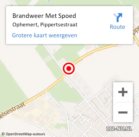 Locatie op kaart van de 112 melding: Brandweer Met Spoed Naar Ophemert, Pippertsestraat op 23 juli 2024 16:02