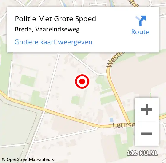 Locatie op kaart van de 112 melding: Politie Met Grote Spoed Naar Breda, Vaareindseweg op 23 juli 2024 16:55