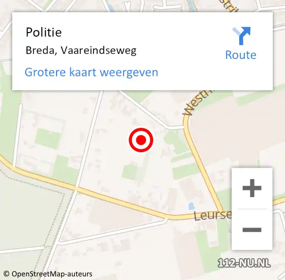 Locatie op kaart van de 112 melding: Politie Breda, Vaareindseweg op 23 juli 2024 16:55