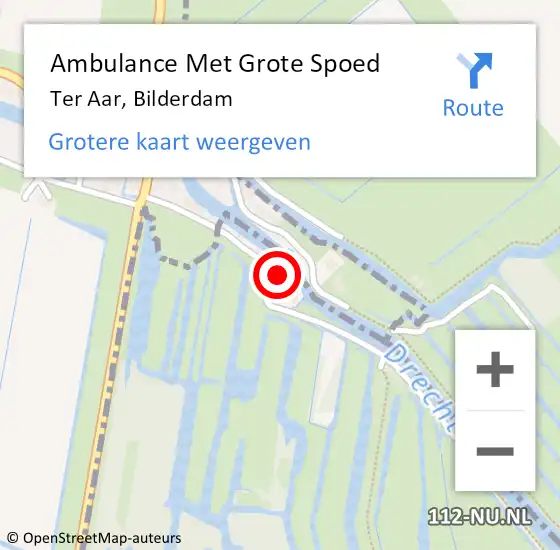 Locatie op kaart van de 112 melding: Ambulance Met Grote Spoed Naar Ter Aar, Bilderdam op 23 juli 2024 17:13