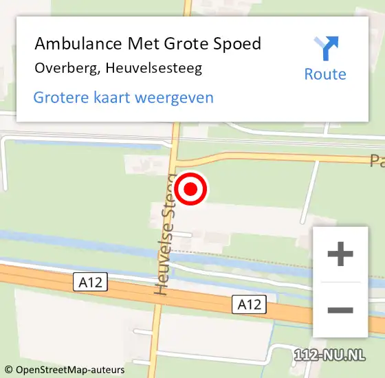 Locatie op kaart van de 112 melding: Ambulance Met Grote Spoed Naar Overberg, Heuvelsesteeg op 14 oktober 2014 07:30