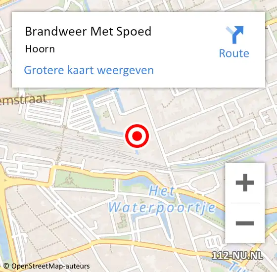 Locatie op kaart van de 112 melding: Brandweer Met Spoed Naar Hoorn op 23 juli 2024 18:59