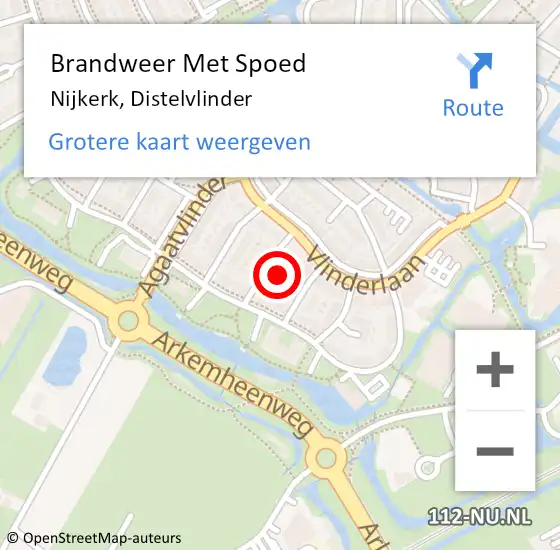 Locatie op kaart van de 112 melding: Brandweer Met Spoed Naar Nijkerk, Distelvlinder op 23 juli 2024 19:08