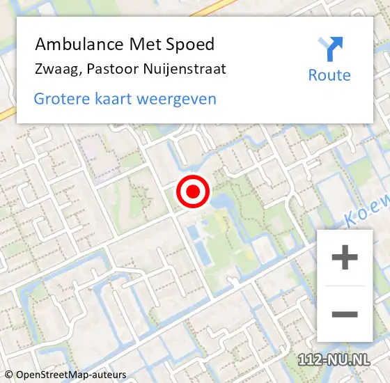 Locatie op kaart van de 112 melding: Ambulance Met Spoed Naar Zwaag, Pastoor Nuijenstraat op 23 juli 2024 19:17