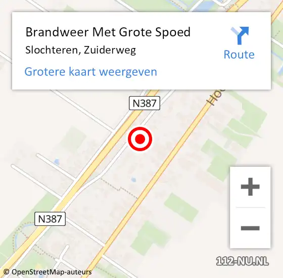 Locatie op kaart van de 112 melding: Brandweer Met Grote Spoed Naar Slochteren, Zuiderweg op 23 juli 2024 19:18