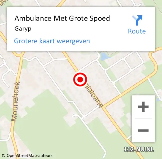 Locatie op kaart van de 112 melding: Ambulance Met Grote Spoed Naar Garyp op 23 juli 2024 19:37