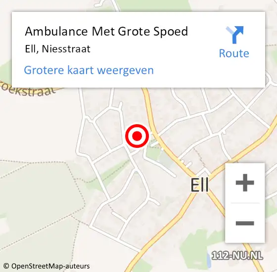 Locatie op kaart van de 112 melding: Ambulance Met Grote Spoed Naar Ell, Niesstraat op 23 juli 2024 19:45