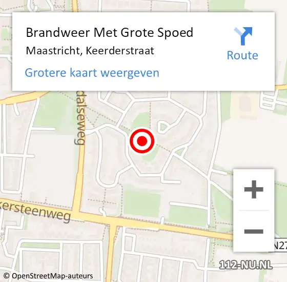 Locatie op kaart van de 112 melding: Brandweer Met Grote Spoed Naar Maastricht, Keerderstraat op 23 juli 2024 19:55