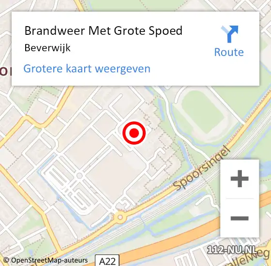 Locatie op kaart van de 112 melding: Brandweer Met Grote Spoed Naar Beverwijk op 23 juli 2024 20:05