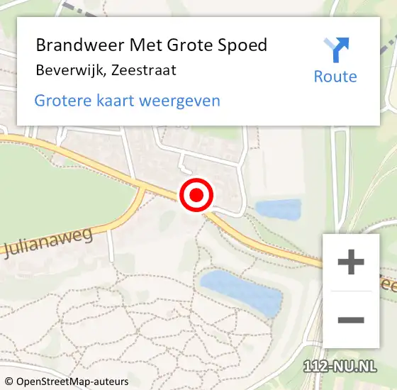 Locatie op kaart van de 112 melding: Brandweer Met Grote Spoed Naar Beverwijk, Zeestraat op 23 juli 2024 20:41