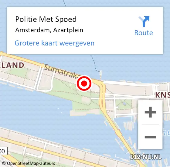 Locatie op kaart van de 112 melding: Politie Met Spoed Naar Amsterdam, Azartplein op 23 juli 2024 21:03