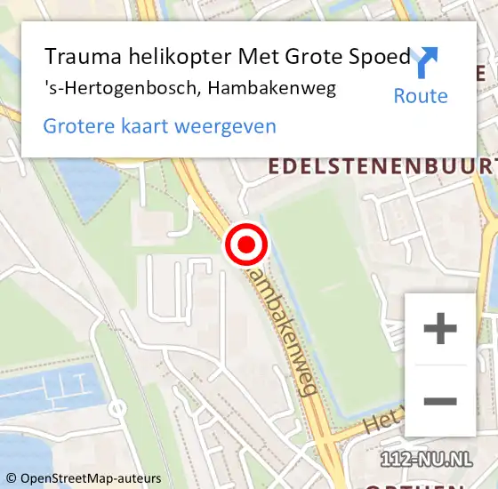 Locatie op kaart van de 112 melding: Trauma helikopter Met Grote Spoed Naar 's-Hertogenbosch, Hambakenweg op 23 juli 2024 21:29