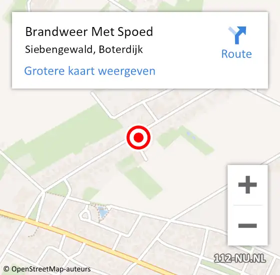 Locatie op kaart van de 112 melding: Brandweer Met Spoed Naar Siebengewald, Boterdijk op 23 juli 2024 21:30