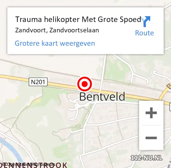 Locatie op kaart van de 112 melding: Trauma helikopter Met Grote Spoed Naar Zandvoort, Zandvoortselaan op 23 juli 2024 22:03