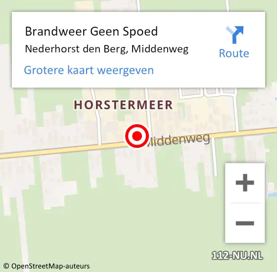 Locatie op kaart van de 112 melding: Brandweer Geen Spoed Naar Nederhorst den Berg, Middenweg op 23 juli 2024 22:12