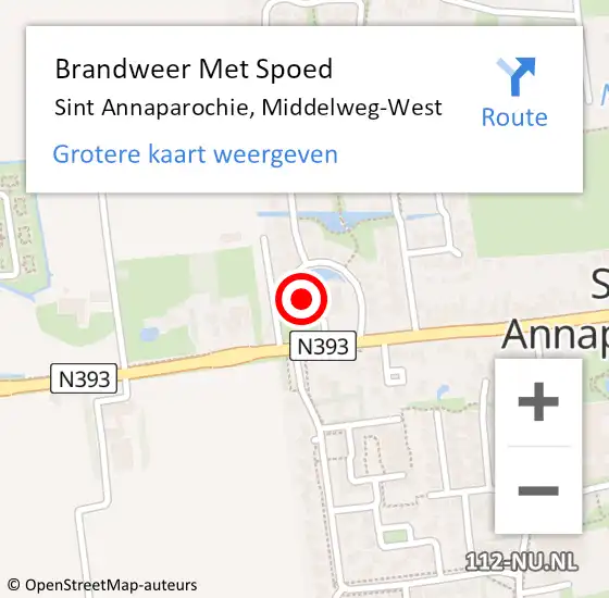 Locatie op kaart van de 112 melding: Brandweer Met Spoed Naar Sint Annaparochie, Middelweg-West op 23 juli 2024 22:31