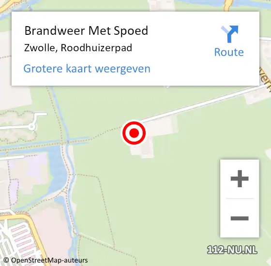 Locatie op kaart van de 112 melding: Brandweer Met Spoed Naar Zwolle, Roodhuizerpad op 23 juli 2024 22:36